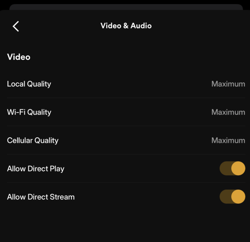 Plex Settings Screenshot
